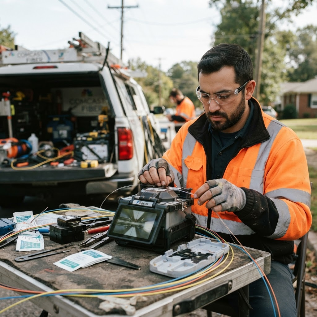 Illustration du service Déploiement Fibre Optique
